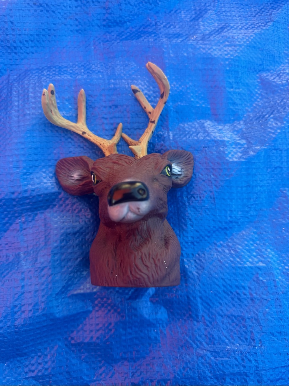 Rustic Brown Deer Head Wall Accent with Antlers
